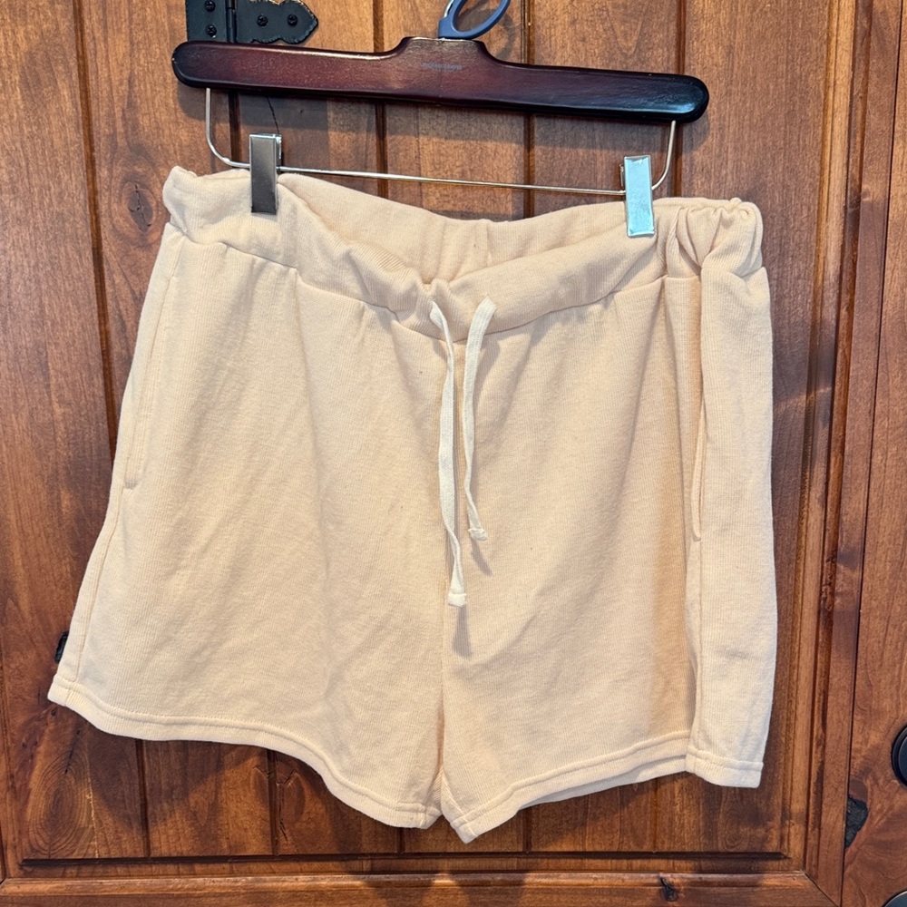 Women's Cream Drawstring Shorts